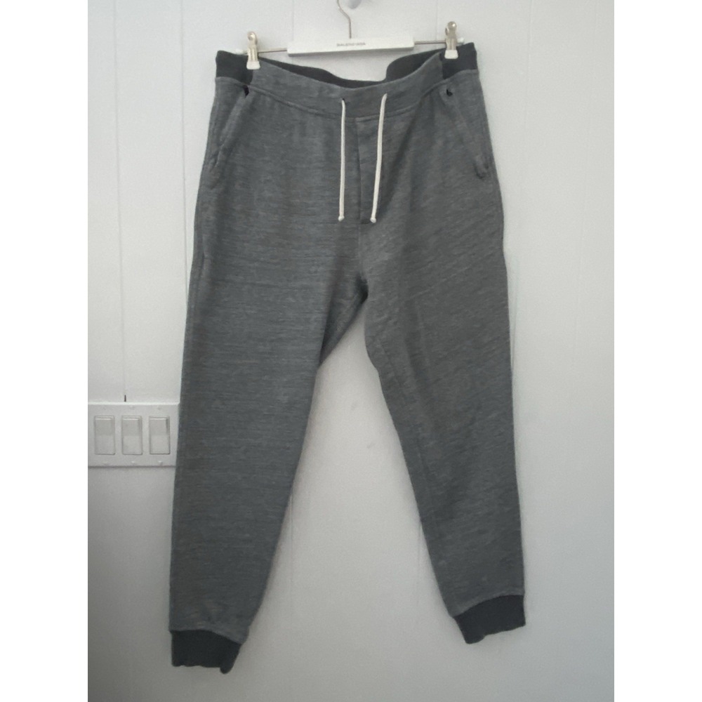 J.CREW Knit Goods Drawstring Joggers Mens Heather Gray Fleece Slim Fit Sz‎ Large